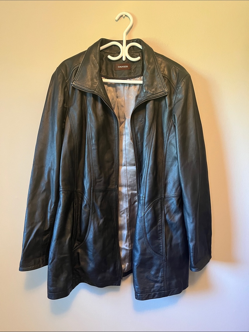 Vintage Danier Black Leather Zip Jacket